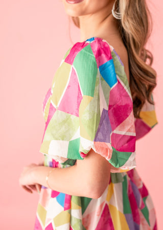 Girly Event Geometric Print Mini Dress - Bray and Em Boutique