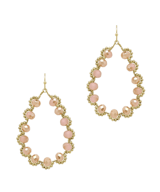 Glass Bead Flower Wrap Teardrop Earrings - Bray and Em Boutique