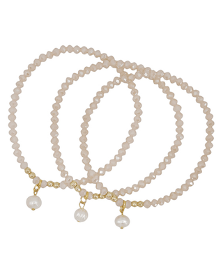 Glass Bead & Pearl Stretch Bracelet - Bray and Em Boutique