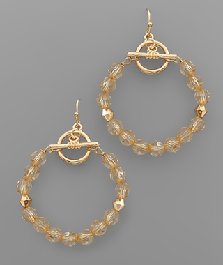 Glass Bead & Toggle Earrings - Bray and Em Boutique