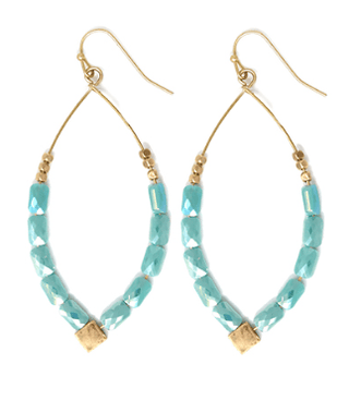 Glass Bead Wired Oval Earrings - Bray and Em Boutique