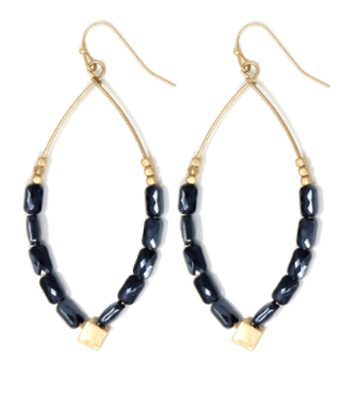 Glass Bead Wired Oval Earrings - Bray and Em Boutique
