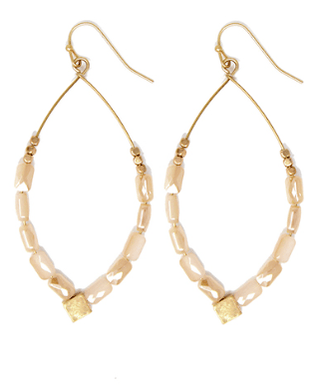 Glass Bead Wired Oval Earrings - Bray and Em Boutique