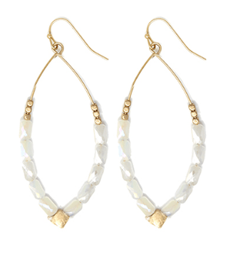 Glass Bead Wired Oval Earrings - Bray and Em Boutique