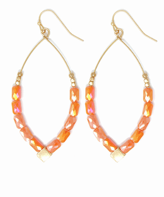 Glass Bead Wired Oval Earrings - Bray and Em Boutique