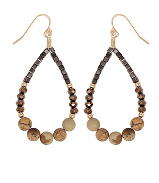 Glass Beaded Teardrop Earrings - Bray and Em Boutique