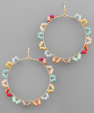Glass Deco Circle Earrings - Bray and Em Boutique