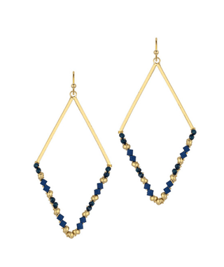 Glass & Wood & Metal Diamond Earring - Bray and Em Boutique