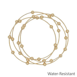 Gleam On Beaded Accent Bangle Set - Bray and Em Boutique