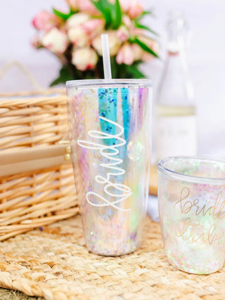 Glitter Acrylic Bride Tumbler With Straw - Bray and Em Boutique