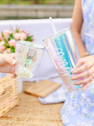 Glitter Acrylic Bride Tumbler With Straw - Bray and Em Boutique