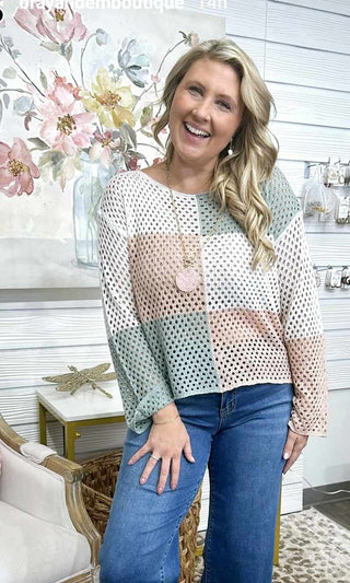 Go Ahead Eyelet Sweater - Bray and Em Boutique