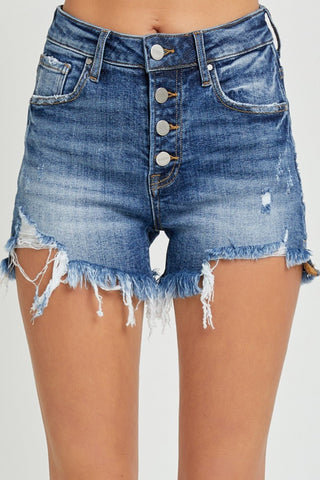 Go With You HR Distressed Denim Shorts - Bray and Em Boutique