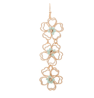Gold Bead Center Flower Drops Earring - Bray and Em Boutique