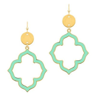 Gold Epoxy Open Clover Earring - Bray and Em Boutique