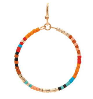 Gold Jewel tone Seed Bead Circle Earring - Bray and Em Boutique