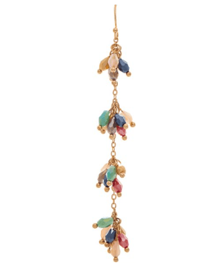 Gold Multicolor Bead Bunches Long Earring - Bray and Em Boutique