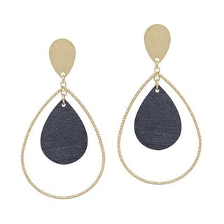 Gold Open Teardrop 1.5" Earring - Bray and Em Boutique
