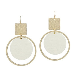 Gold Textured Earrings With Circle Details - Bray and Em Boutique