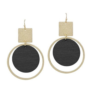 Gold Textured Earrings With Circle Details - Bray and Em Boutique