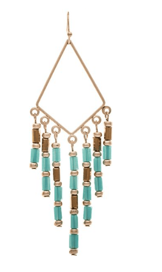 Gold & Turquoise Beaded Fringe Earring - Bray and Em Boutique