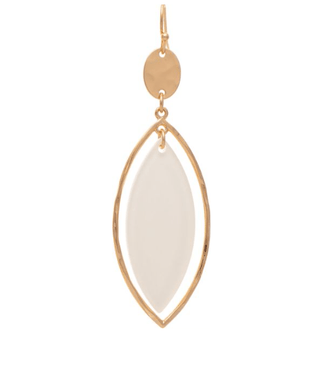 Gold White Ellipse Framed Earring - Bray and Em Boutique