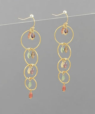 Golden Cascade Glass Link Earrings - Bray and Em Boutique