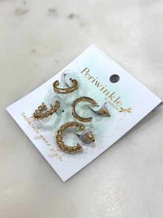 Golden Essentials Hoop Earring Set - Bray and Em Boutique