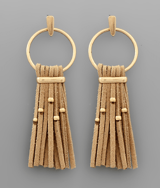 Golden Fringe Tassel Drop Earrings - Bray and Em Boutique