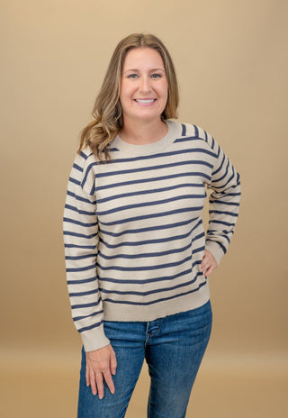 Gorgeous Elements Stripe Sweater - Bray and Em Boutique