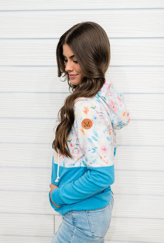 Hailey Floral Pullover Hoodie - Bray and Em Boutique
