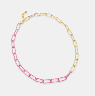 Half Enamel Paperclip Chain Necklace - Bray and Em Boutique