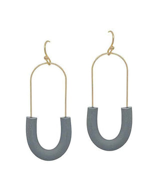 Half Oval Shape Clay Wire Earring - Bray and Em Boutique
