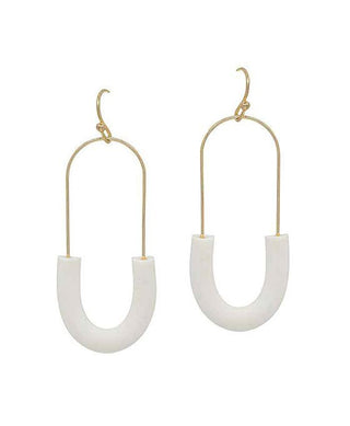Half Oval Shape Clay Wire Earring - Bray and Em Boutique