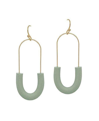 Half Oval Shape Clay Wire Earring - Bray and Em Boutique