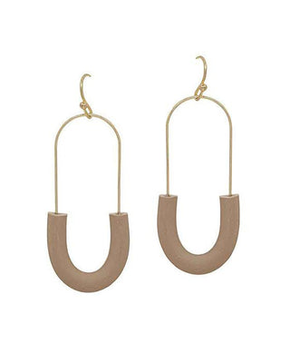 Half Oval Shape Clay Wire Earring - Bray and Em Boutique