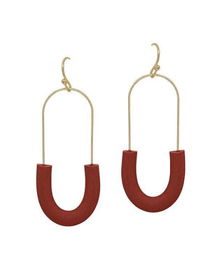 Half Oval Shape Clay Wire Earring - Bray and Em Boutique