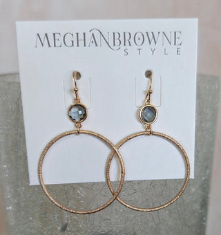 Halo Stone Hoop Earrings - Bray and Em Boutique