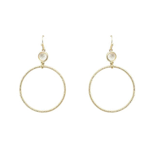 Halo Stone Hoop Earrings - Bray and Em Boutique