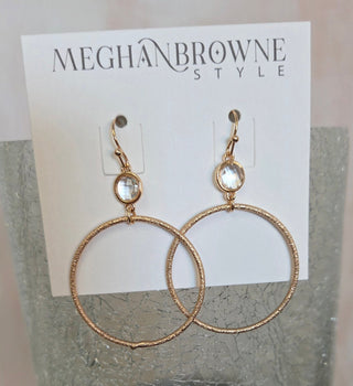 Halo Stone Hoop Earrings - Bray and Em Boutique