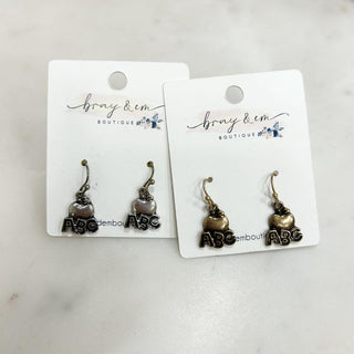 Hammered Metal Pendant Teacher Earring - Bray and Em Boutique