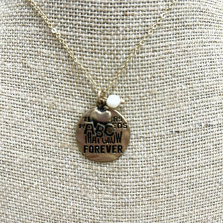 Hammered Metal Pendant Teacher Necklace - Bray and Em Boutique