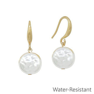 Hammered Pearl Drop Earrings - Bray and Em Boutique