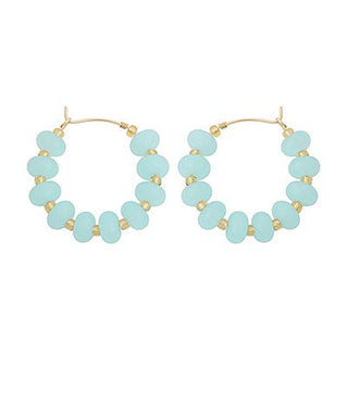 Happier Then Ever Bead Hoop Earrings - Bray and Em Boutique
