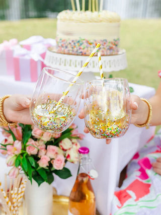 Happy Birthday Stemless Wine Glass - Bray and Em Boutique