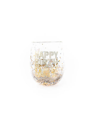 Happy Birthday Stemless Wine Glass - Bray and Em Boutique