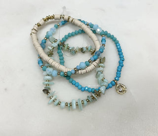 Happy Days Turquoise Stack Bracelet (set of 4) - Bray and Em Boutique