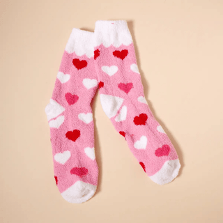 Heart Pattern Fuzzy Socks - Bray and Em Boutique