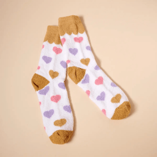 Heart Pattern Fuzzy Socks - Bray and Em Boutique