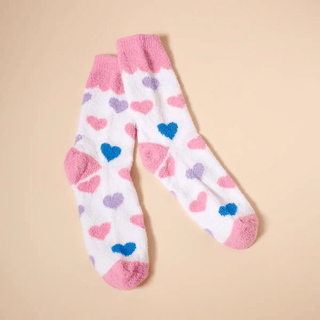 Heart Pattern Fuzzy Socks - Bray and Em Boutique